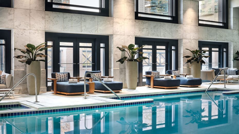 Indoor hotel pool at Four Seasons Hotel Atlanta 