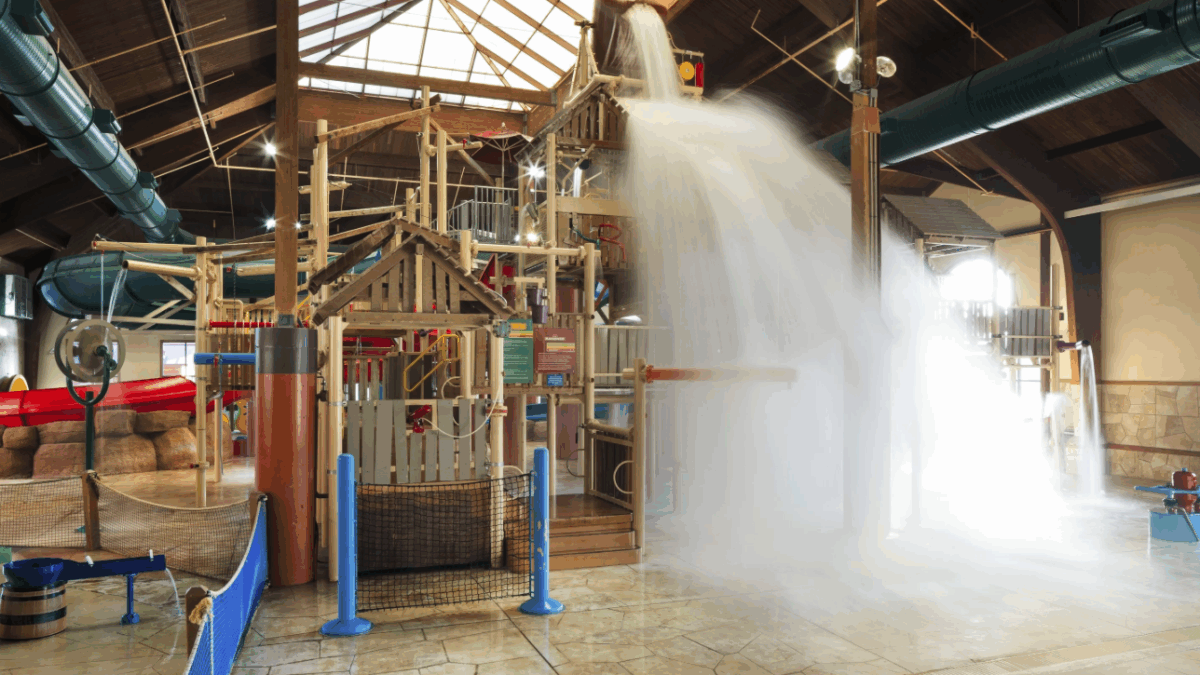 Fort Mackenzie water playgroung at Indoor waterpark at Great Wolf Lodge in Wisconsin Dells