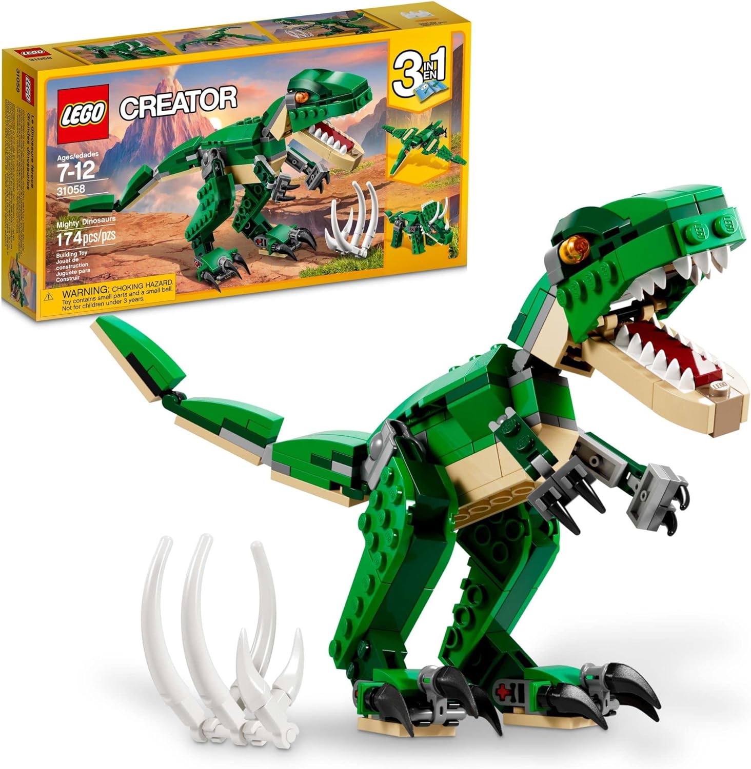LEGO Creator 3 in 1 Mighty Dinosaur Toy entertains kids for hours while traveling