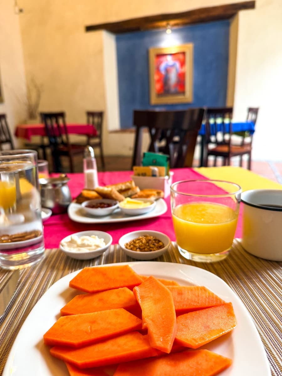 First breakfast course at Casona de la República