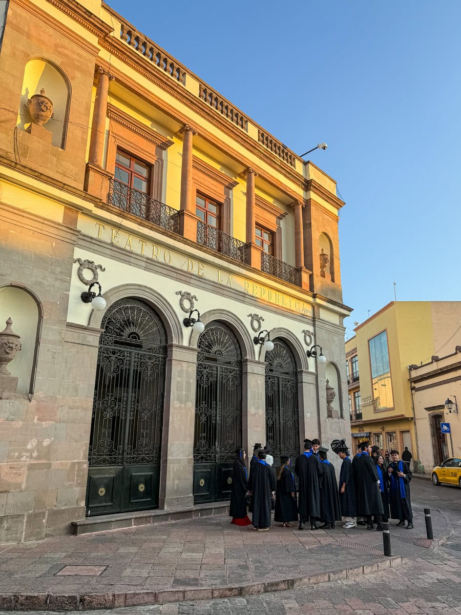 Graduates outside Teatro de la República