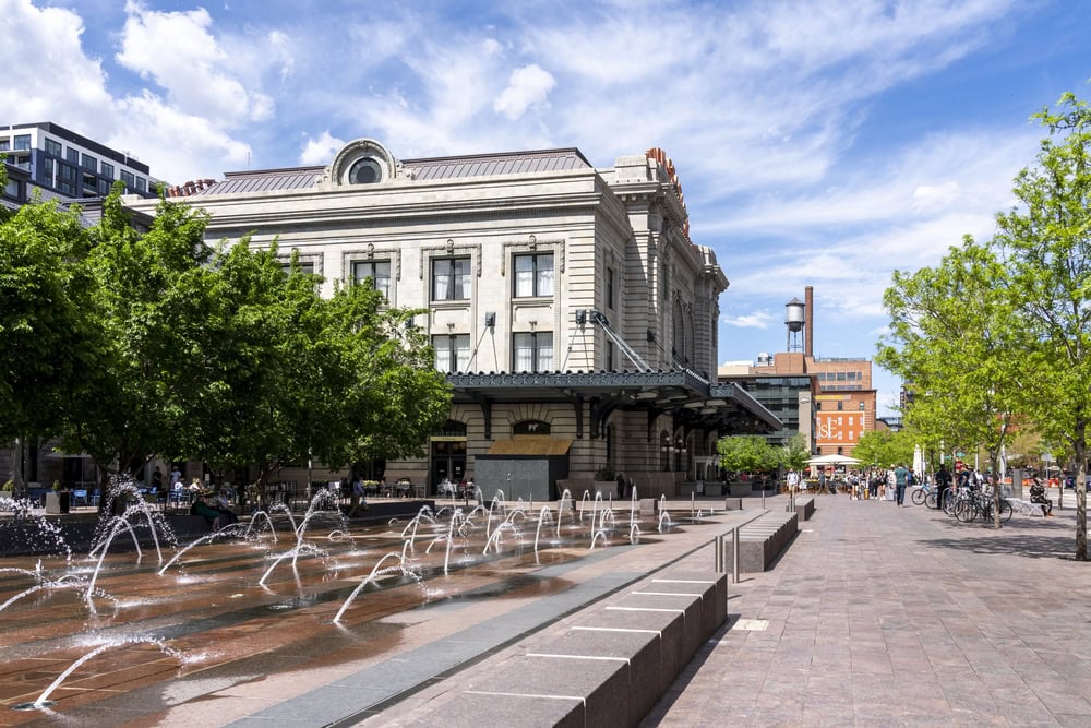 Fountains near Union Station in LoDo in Denver