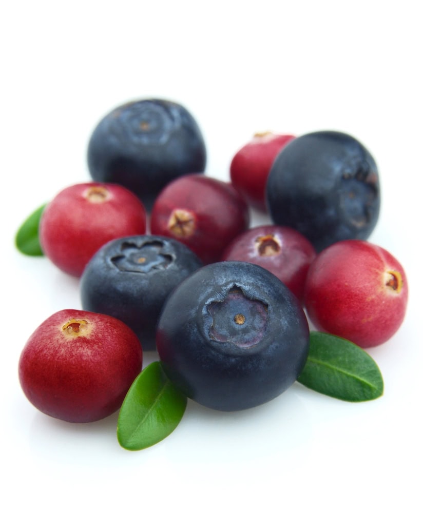 Cranberries and blueberries