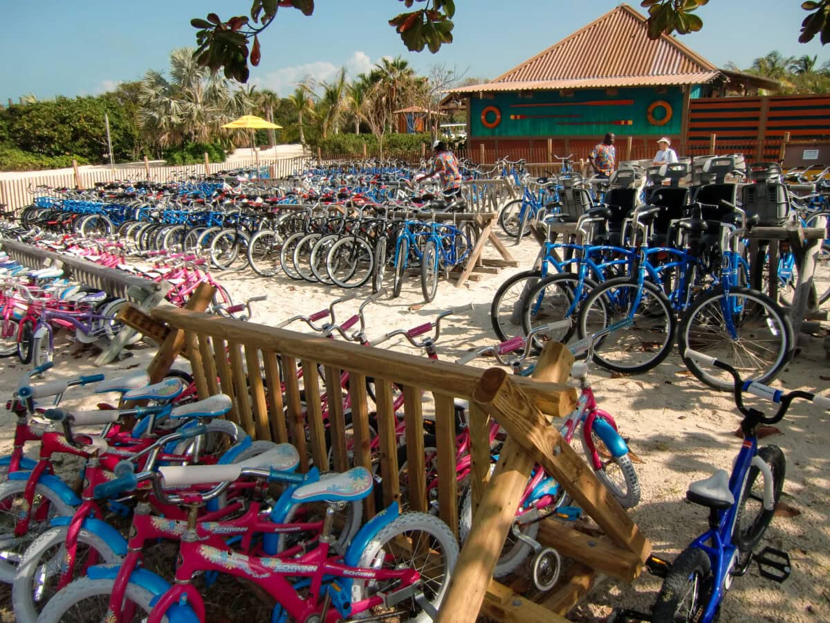 Bicycles for rent on Castaway Cay