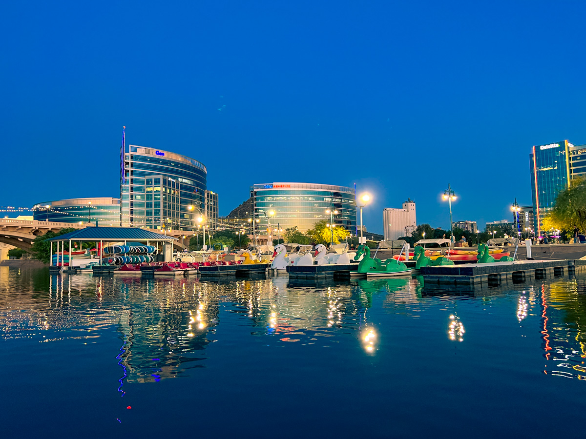 Tempe's cityscape from Tempe Town Lake