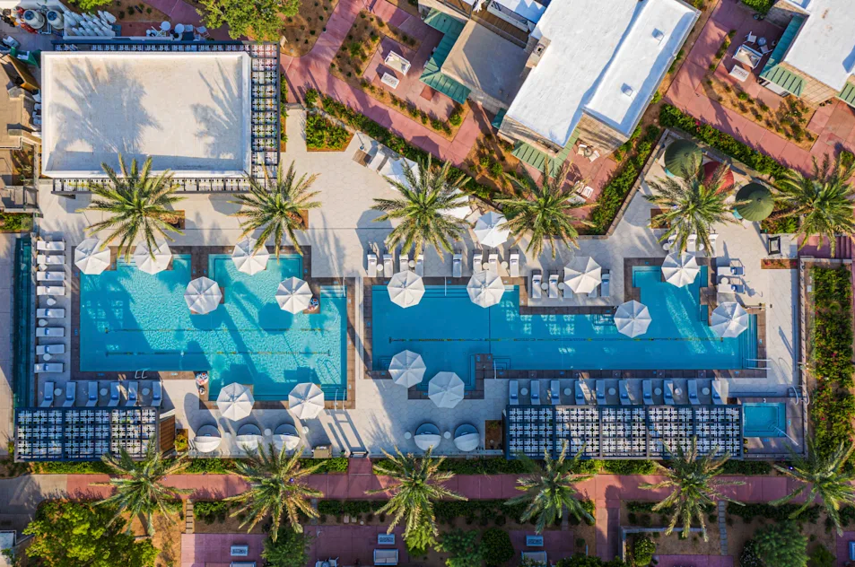 Arizona Biltmore's pools from above
