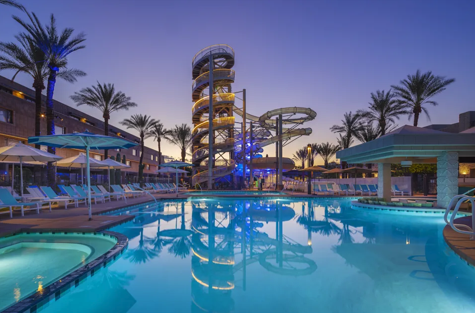 Paradise Pool and Twist Waterslide at the Arizona Biltmore