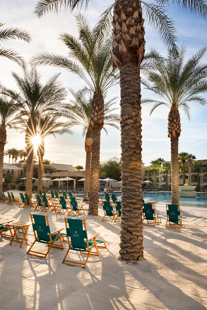 Fairmont Scottsdale Princess is one of the best hotels with pools for kids, like the Sunset Beach Pool with its soft white sand beach