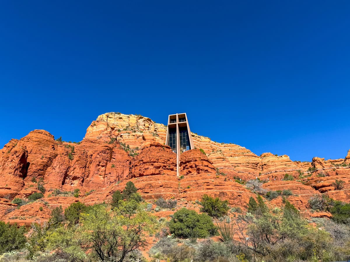 Chapel of the Holy Cross built into Sedona's red rocks